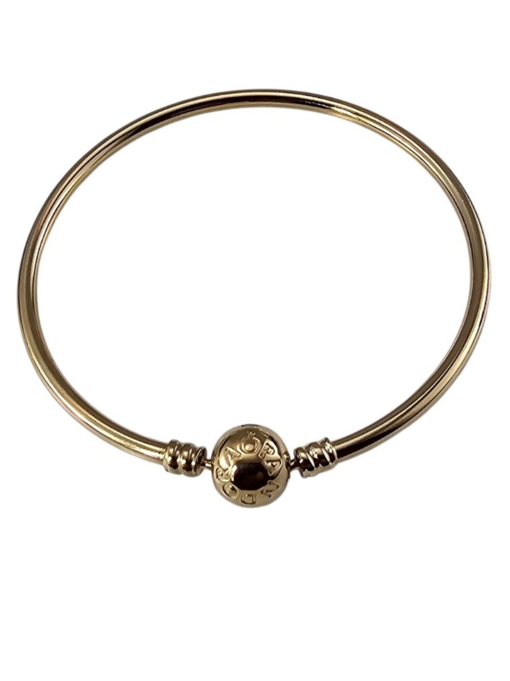 Pandora 14K Yellow Gold Bangle Charm Bracelet #25237